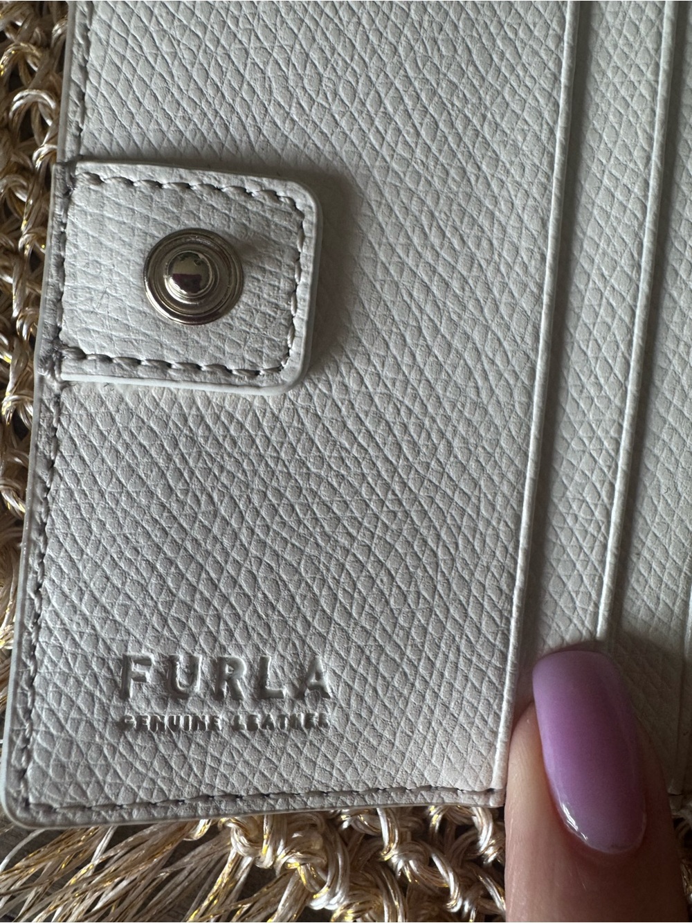 Furla Floral Print Leather Wallet - Cream/Pink - Picture 4 of 5